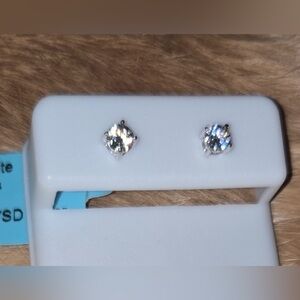 Moissanite Sterling Silver Stud Earrings